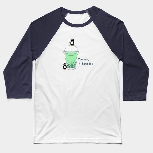 Green boba Baseball T-Shirt by TeawithAlice